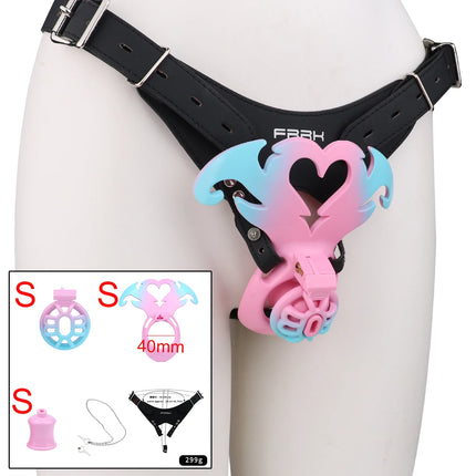 LICKER Wearable Angel's Heart Negative Chastity Locks Loyalty Belt Penis Cage Sex Toys Erotic Urethral Chastity Device For Men