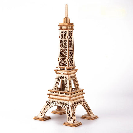 Paris Eiffel Tower 1:100 Wooden Puzzle 3D DIY Construction Kit Kids Educational Toy