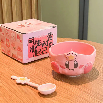 Cute Star Kirby Cartoon Peripheral Ceramic Rice Bowl Personal Dining Bowl Special Beautiful Bowl Children'S High End Home Furnis