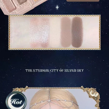 Flower Knows Moonlight Mermaid Eyeshadow Palette 8-Color Matte Shimmer Glitter Eye Makeup Cosmetics Women Beauty Eye Shadow