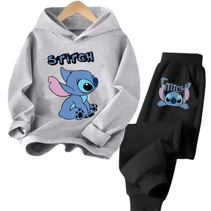Manga Children Hoodies Stitch Kawaii Pullover Sweatshirt Anime Trucksuit Manga Cartoons Girls Boy Kids Autumn Casual Clothes