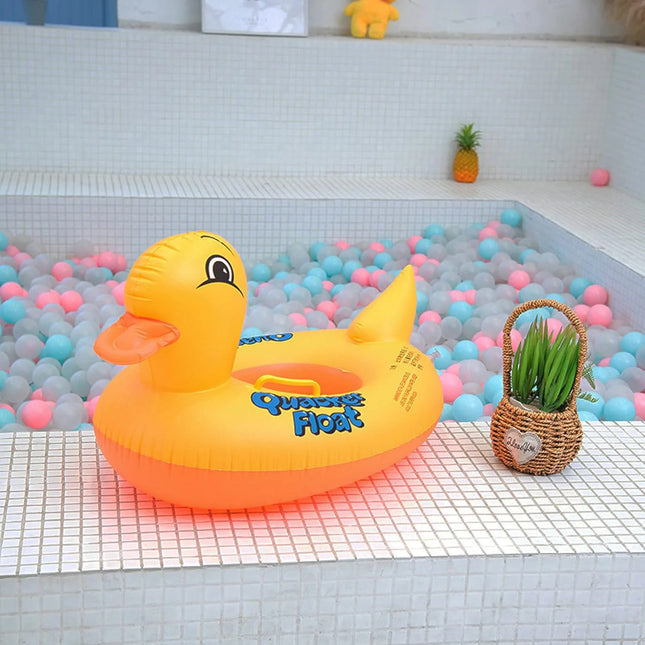 Duck Inflatable Toys for Baby Summer Water Toys Swimming Float Seat with Handle Outdoor PVC Inflatable Ring for Pool Beach