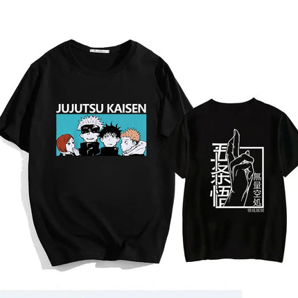 Jujutsu Kaisen Satoru Gojo Unisex Pure Cotton T-shirt 2026 Summer Anime Print Loose Casual Parent-child Short Sleeved Top