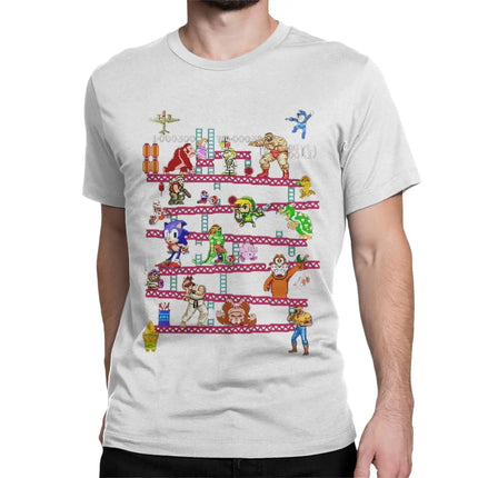 Fun Arcade Game Collage T-Shirts Men Women's Crew Neck Cotton T Shirts FC Console Game Short Sleeve Tees Plus Size Clothes