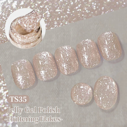 BORN PRETTY 1 Bottle 10ml Fluttering Flakes Jelly Gel Polish Semi Permanent Nail Art Manicure Soak Off LED Nail Supplies Vernis