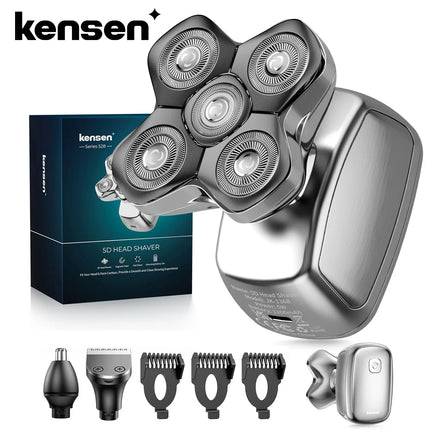 Kensen S28 Head Shaver for Men Electric Beard Trimmer 5D Floating Head Razor Nose Hair Trimmer Men's 5 in 1 Grooming Kit Barber