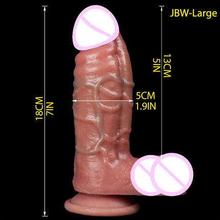 Realistic Liquid Silicone Dildo with Suction Cup Medical Grade Flesh Skin Soft Lifelike Peni Sex Toy for Women Adult Masturbator