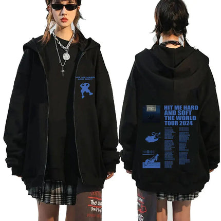 Hit Me Hard and Soft DID I BERAK YOUR HEART? Zipper Hoodies Men Women Clothing Pullovers Fashion Hip Hop Zip Up Sweatshirt Coats