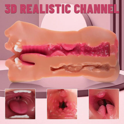 3D Realistic Simulation Light Beige Texture Male Masturbator Adult Products for Men Portable Vaginal Sex Toys Male Sex Toys 18+