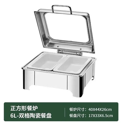 [New]Buffet Insulation Furnace Stainless Steel Electric Heating Meal Furnace Commercial Hotel Buffet Furnace Canteen Visible