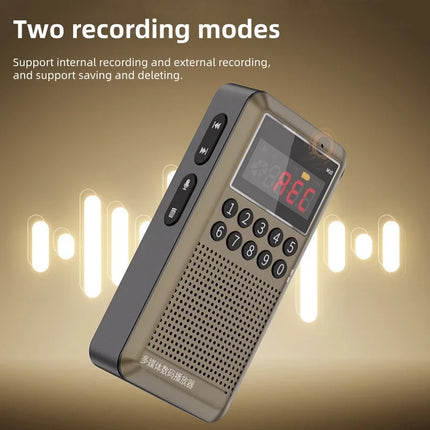 Pocket FM Radio, Bluetooth MP3 Player with Voice Recorder,TF Card Support, LED Digital Display, Portable Radio for Travel