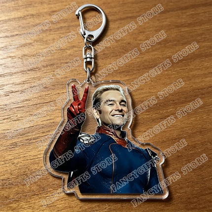 Popular TV Show Keychains Homelander Billy Butcher Starlight Vought Key Chain Ring for Bag Superhero Keyring Jewelry Fans Gifts