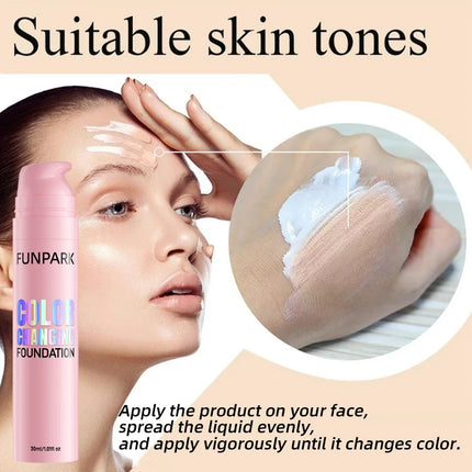 30ml Color Changing Foundation Waterproof Hydrating Transfer-proof Skin Tone Adjust Brightening Korean Makeup Gifts Lightweight