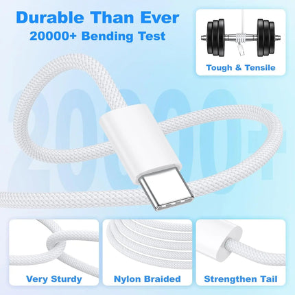 3-Pack 60W USB C to USB C Cable, Type C to Type C Cable,Fast Charging Cable for iPhone 17 16 15 Pro Plus Pro Max Air，for Galaxy