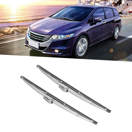 Front Wiper Blades 12in/30.48cm Front Windshield Wiper Blades Stainless Steel Polished Silver Universal for Car Wiper Blade Set