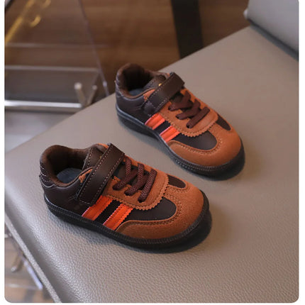 PU Leather Sport Shoes For Children Soft-soled Waterproof Girl's Sneakers Ergonomics Anti-slippery Toddler Shoes For Kids