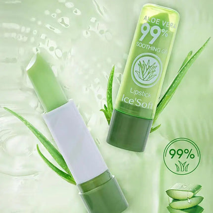 2pcs Aloe Vera Color-Changing Lipstick set Tinted Lip Balm Gloss, Mood Magic Lipstick Jelly Moisturizing Lip Balm Makeup