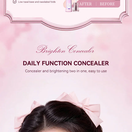 Hua Yin Ji Brightening Concealer, a fair-skinned girl's tender pink look, natural nude makeup, and a natural look,flowers