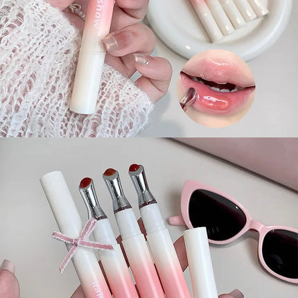 Kakashow Mirror Watery Lip Gloss Iron Brush Head Jelly Lipgloss Moisturizing Lip Tint Lipstick Nature Nude Lips Makeup Cosmetics