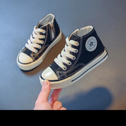 Children's Mid-Top Canvas Shoes Soft Sole Comfortable Casual Children's Shoes Boys and Girls Non-slip Breathable Board Shoes