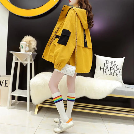 2026 Fashion Work Jacket Harajuku Streetwear Kpop Hoodie Women Punk Tops Vintage Ulzzang Autumn Boyfriend Patchwork Jacket Femme