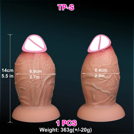 Realistic Soft Brown Thick Dildo 3 Sizes Huge Fake Penis Double Silicone Cock Woman Man Masturbation Suction Cup Anal Sex Toys