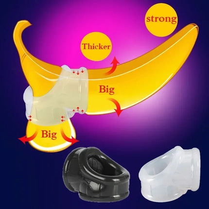 Elastic Scrotum Bondage Ring Penis Erection Ring Testis Cock Ball Stretcher Delayed Ejaculation Male Masturbation Sex Products