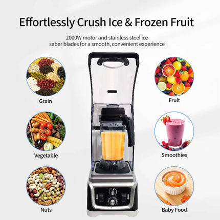 Multifunction Commercial Food Mixer 2300W 2500ml Beaker Electric Heavy Duty Smoothie Blender Machine