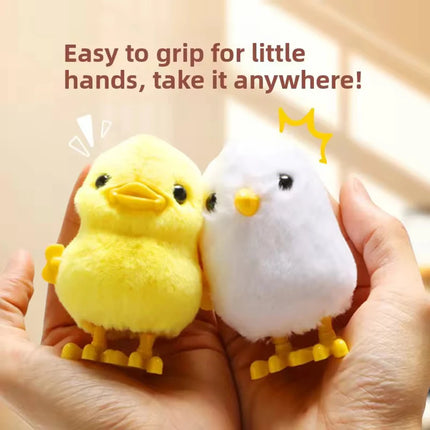 1-Pack Cute Jumping Chicken and Duck Wind-Up Toy, Simulated Plush Interactive Small Animal Toy, Birthday Gift