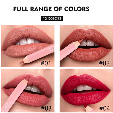 12Color Matte Lipliner Pencil Waterproof Plumping Stain Lipstick Natural Nude Pink Lip Liner Pro Outline The Lips Contour Makeup