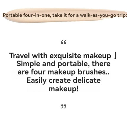 Portable Powder Blusher Brush With Cover 4 in 1 Travel Small Set Makeup Eye Shadow Telescopic Multi-Function Mini Makeup Tool