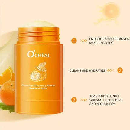 Ocheal Avocado Cleansing Makeup Remover Gel Stick Facial Eye Lip Orange Deep Cleaning Balm Cream Stick Clean Cleanser Skin Care
