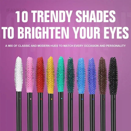 Colorful Silk Mascara Waterproof Lasting Mascara Yellow Black Cream Thickening Lengthening Curling Smudge-Proof Makeup Cosmetic