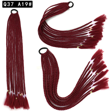 Wholesale European And American Dirty Braids Ponytail For Women Colorful Chemical Fiber Ethnic Style Rubber Band Small Braids