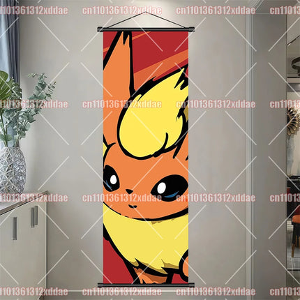 Pokémon Anime Theme Poster Scroll Painting Eevee Squirtle Charmander Pikachu Bulbasaur Photography Background Wall Friend Gift