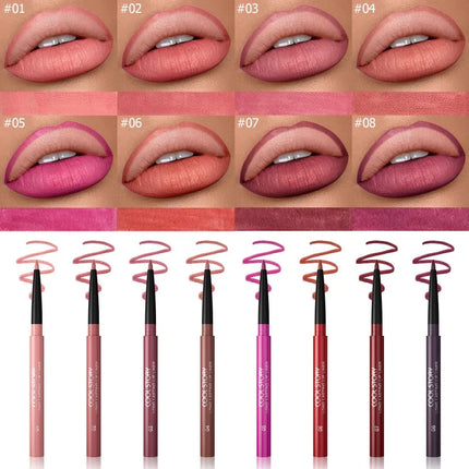 8 Colors Matte Lip Liner Waterproof Long-Lasting Lip Pencil Smudge-Proof Outline Lipstick for Defined Lips, Lip Contour Makeup