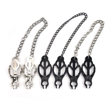 Metal Stimulator Breast Nipple Stainless Steel Clamps With Chain Clips Female Men Nipple Rings Exotic Accessories