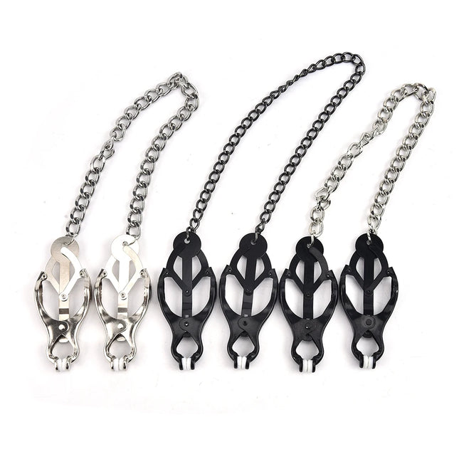 Metal Stimulator Breast Nipple Stainless Steel Clamps With Chain Clips Female Men Nipple Rings Exotic Accessories