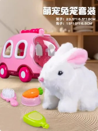 Children's toy bunny, cute pet that can move, baby's head up exercise simulation electric plush boy and girl