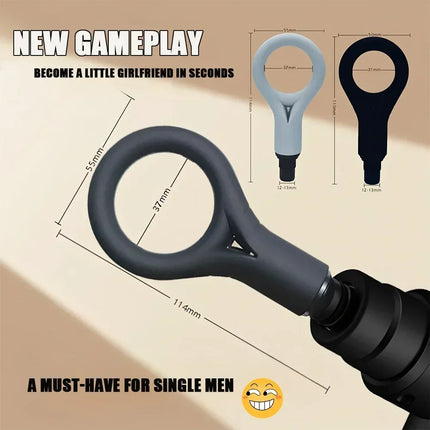 Male Masturbation Ring Penis Vibration Masturbator Silicone Massage Gun Head Male Training Relaxation Masturbation Tool