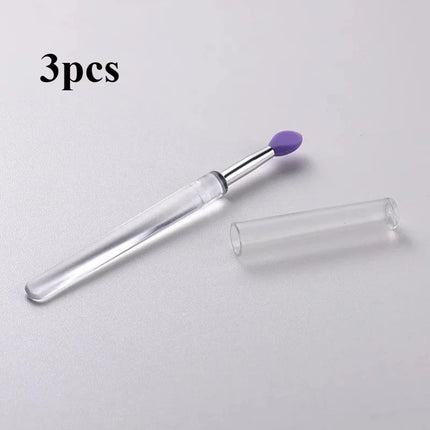 1/3/10pcs Portable Silicone Lip Brush with Cover Soft Multifunction Lip Balm Applicator Lipstick Lipgloss Makeup Brush Reusable