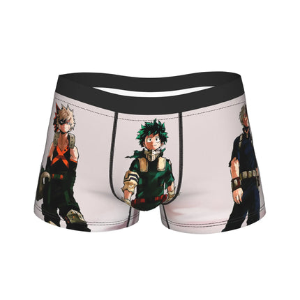 Men's My Hero Academia Anime Long Underwear Deku Bakugo Funny Boxer Briefs Shorts Panties Male Soft Underpants M-XXL