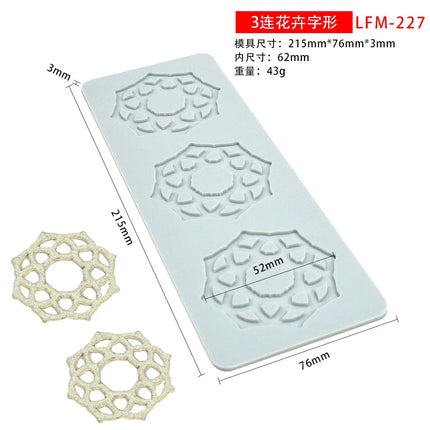 New Various Leaves Geometric flower Silicone Cake Lace Mold Cake Decorating Tool Border Decoration Lace Mold kitchen Baking Tool