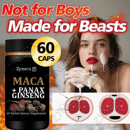 Organic Maca Root Power Tablets for Men Ginseng Pills Supplement for Health Energy
