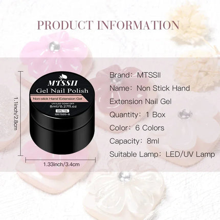 MTSSII 8ml Clear Non Stick Hand Solid Extension Nail Gel Polish Semi Permanent Soak Off UV Nail Art Varnish Manicure Design DIY