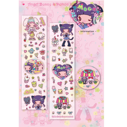 Cute Hand Drawn Anime Girl Stickers, Decorative Craft Material for Scrapbooking, Non-Roll Sticker Sheets