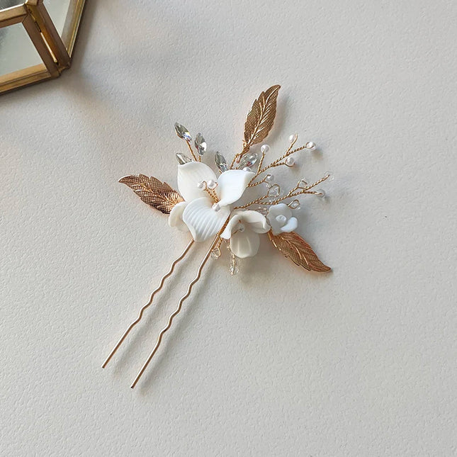 Vintage Elegant Hair Pin Flower Leaf Jewelry Hair Accessories For Party Prom