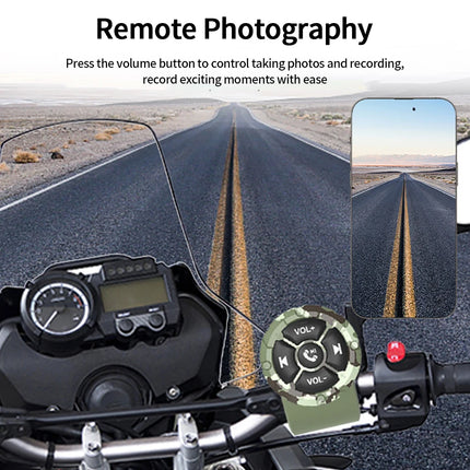 Wireless Bluetooth 5.3 Remote Button Helmet Earphone Motorcycle/Bike Handlebar Media Controller Steering Wheel Remote Control