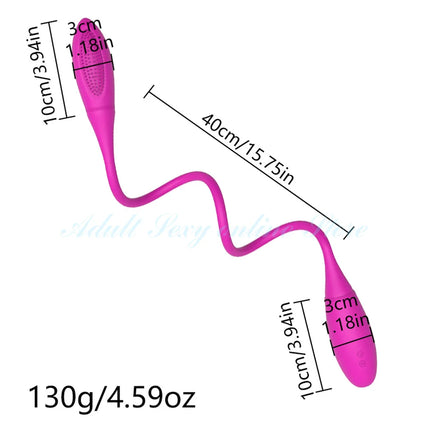 Rechargeable Dual Vibrator 7 Speeds Double Head Jump Egg Bullet Dildo Vibrator Anal Butt Plug Adult Sex Toy For Couple Men Women