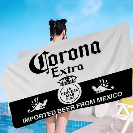 Corona Extra Beer Bath Towel Microfiber Soft Water Absorbing Breathable For Girl Kids Decorative Cartoon Beach Towel
